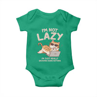 Funny Lazy Cat Baby Onesie I'm Not Lazy I'm Just Really Enjoying Doing Nothing - Wonder Print Shop