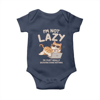 Funny Lazy Cat Baby Onesie I'm Not Lazy I'm Just Really Enjoying Doing Nothing - Wonder Print Shop