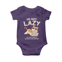 Funny Lazy Cat Baby Onesie I'm Not Lazy I'm Just Really Enjoying Doing Nothing - Wonder Print Shop