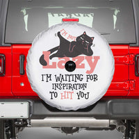 I Am Not Lazy I Am Waiting For Inspiration To Hit You Spare Tire Cover Black Lazy Cat - Wonder Print Shop