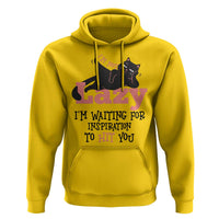 I Am Not Lazy I Am Waiting For Inspiration To Hit You Hoodie Black Lazy Cat - Wonder Print Shop