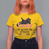 I Am Not Lazy I Am Waiting For Inspiration To Hit You T Shirt For Women Black Lazy Cat - Wonder Print Shop