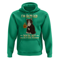 Funny I Am Retired You Are Not Have Fun At Work Tomorrow Hoodie Black Cat - Wonder Print Shop