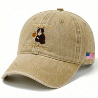 Funny I Am Retired You Are Not Have Fun At Work Tomorrow Washed Cotton Baseball Cap Black Cat