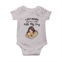 Funny Dog Lover Baby Onesie I Just Wanna Stay Home With My Dog - Wonder Print Shop
