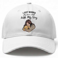 Funny Dog Lover Baseball Cap I Just Wanna Stay Home With My Dog