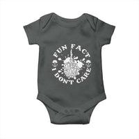 Dark Humor Skeleton Fun Fact I Do Not Care Vibe Baby Onesie - Wonder Print Shop