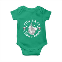 Dark Humor Skeleton Fun Fact I Do Not Care Vibe Baby Onesie - Wonder Print Shop