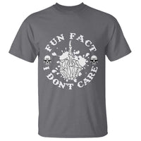 Dark Humor Skeleton Fun Fact I Do Not Care Vibe T Shirt - Wonder Print Shop