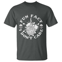 Dark Humor Skeleton Fun Fact I Do Not Care Vibe T Shirt - Wonder Print Shop
