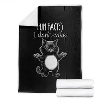 Funny Cat Lover Throw Blanket Fun Fact I Do Not Care Quote - Wonder Print Shop