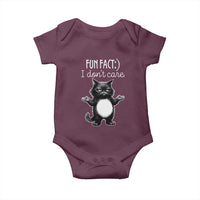 Funny Cat Lover Baby Onesie Fun Fact I Do Not Care Quote - Wonder Print Shop
