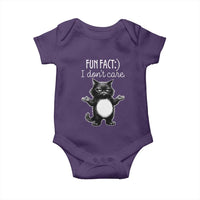 Funny Cat Lover Baby Onesie Fun Fact I Do Not Care Quote - Wonder Print Shop