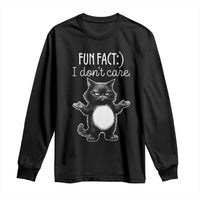 Funny Cat Lover Long Sleeve Shirt Fun Fact I Do Not Care Quote - Wonder Print Shop