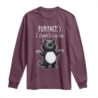 Funny Cat Lover Long Sleeve Shirt Fun Fact I Do Not Care Quote - Wonder Print Shop
