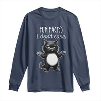 Funny Cat Lover Long Sleeve Shirt Fun Fact I Do Not Care Quote - Wonder Print Shop
