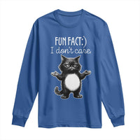 Funny Cat Lover Long Sleeve Shirt Fun Fact I Do Not Care Quote - Wonder Print Shop