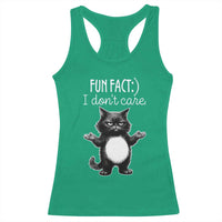 Funny Cat Lover Racerback Tank Top Fun Fact I Do Not Care Quote - Wonder Print Shop