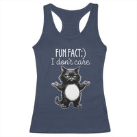 Funny Cat Lover Racerback Tank Top Fun Fact I Do Not Care Quote - Wonder Print Shop
