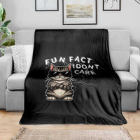 Fun Fact I Do Not Care Throw Blanket Grumpy Cat Lover - Wonder Print Shop