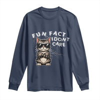 Fun Fact I Do Not Care Long Sleeve Shirt Grumpy Cat Lover - Wonder Print Shop