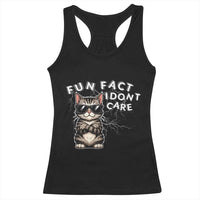Fun Fact I Do Not Care Racerback Tank Top Grumpy Cat Lover - Wonder Print Shop