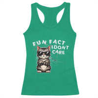Fun Fact I Do Not Care Racerback Tank Top Grumpy Cat Lover - Wonder Print Shop