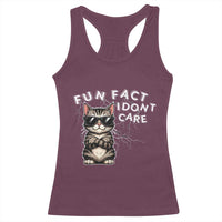 Fun Fact I Do Not Care Racerback Tank Top Grumpy Cat Lover - Wonder Print Shop