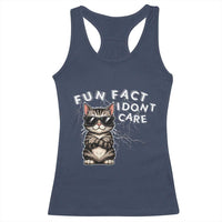 Fun Fact I Do Not Care Racerback Tank Top Grumpy Cat Lover - Wonder Print Shop