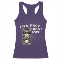 Fun Fact I Do Not Care Racerback Tank Top Grumpy Cat Lover - Wonder Print Shop