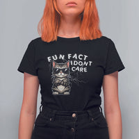 Fun Fact I Do Not Care T Shirt For Women Grumpy Cat Lover - Wonder Print Shop