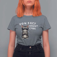 Fun Fact I Do Not Care T Shirt For Women Grumpy Cat Lover - Wonder Print Shop