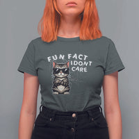 Fun Fact I Do Not Care T Shirt For Women Grumpy Cat Lover - Wonder Print Shop