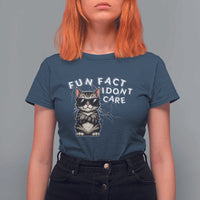 Fun Fact I Do Not Care T Shirt For Women Grumpy Cat Lover - Wonder Print Shop