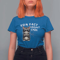 Fun Fact I Do Not Care T Shirt For Women Grumpy Cat Lover - Wonder Print Shop