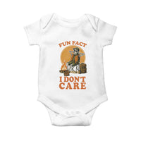 Fun Fact I Do Not Care Baby Onesie Funny Skeleton - Wonder Print Shop