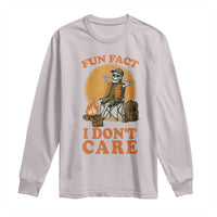 Fun Fact I Do Not Care Long Sleeve Shirt Funny Skeleton - Wonder Print Shop