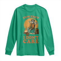 Fun Fact I Do Not Care Long Sleeve Shirt Funny Skeleton - Wonder Print Shop