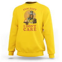 Fun Fact I Do Not Care Sweatshirt Funny Skeleton - Wonder Print Shop