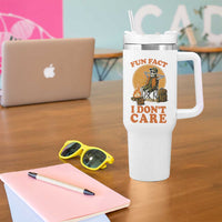 Fun Fact I Do Not Care Tumbler With Handle Funny Skeleton