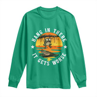 Hang In There It Gets Worse Long Sleeve Shirt Funny Frog - Wonder Print Shop