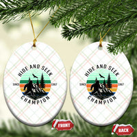 Hide And Seek Champion Ceramic Ornament Bigfoot Lover Gift - Wonder Print Shop
