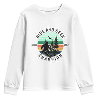 Hide And Seek Champion Youth Sweatshirt Bigfoot Lover Gift - Wonder Print Shop
