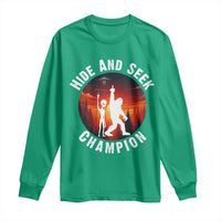 Hide And Seek Champion Long Sleeve Shirt Funny Bigfoot And Alien Lover Gift - Wonder Print Shop