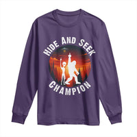 Hide And Seek Champion Long Sleeve Shirt Funny Bigfoot And Alien Lover Gift - Wonder Print Shop