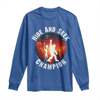 Hide And Seek Champion Long Sleeve Shirt Funny Bigfoot And Alien Lover Gift - Wonder Print Shop