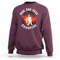 Hide And Seek Champion Sweatshirt Funny Bigfoot And Alien Lover Gift - Wonder Print Shop