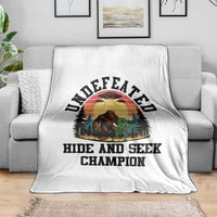 Funny Bigfoot And Alien Gift Throw Blanket Undefeated Hide And Seek Champion - Wonder Print Shop