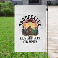 Funny Bigfoot And Alien Gift Garden Flag Undefeated Hide And Seek Champion - Wonder Print Shop