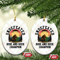 Funny Bigfoot And Alien Gift Ceramic Ornament Undefeated Hide And Seek Champion - Wonder Print Shop